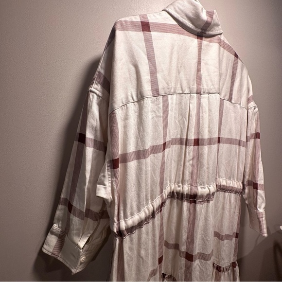 NWT Levi's Made&Crafted WINTER KAFTAN OffWhite Cherry Plaid Heavy Tiered Lined S - Picture 8 of 16